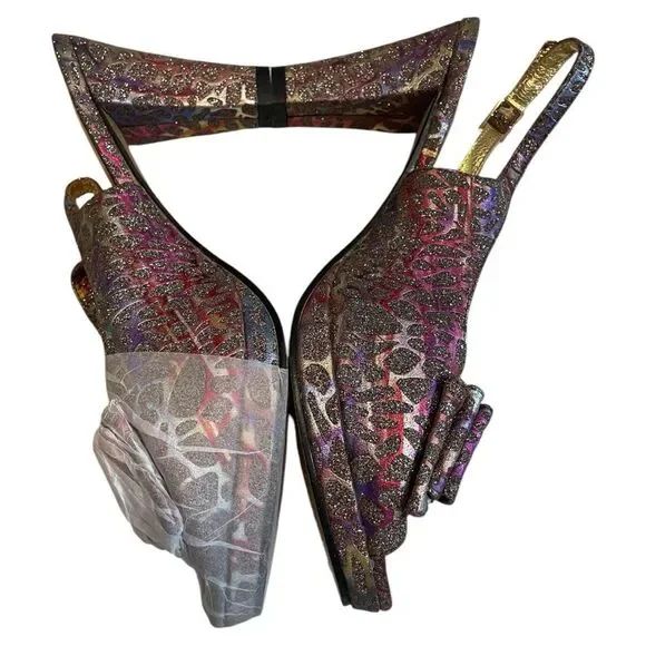 Bruno Giordano Multicolor Designer Women's Bag and Shoe Set. Sz 40 - Picture 4 of 14